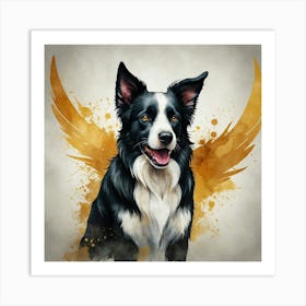 Default Generate A Powerful Colorful Border Collie Logo Facin 0 Art Print