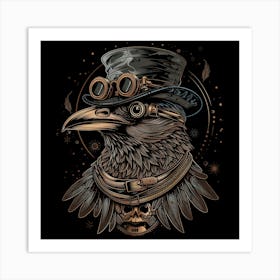 Steampunk Raven 4 Art Print