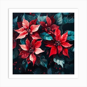 Poinsettias Art Print