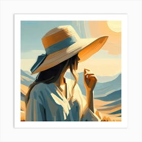 Woman In A Hat 19 Art Print