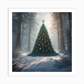 Christmas Tree In The Forest 74 Art Print