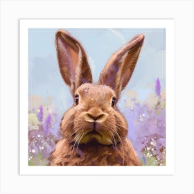 Rabbit In Lavender 1 Art Print