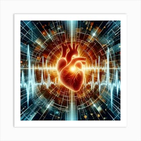 Heart And Ecg Art Print