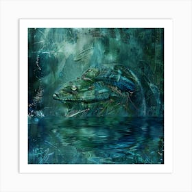 Lizard In The Water Art Print