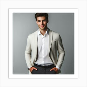 Young Man In Blazer Art Print