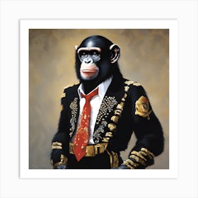 Chimpanzee in Clothes Art Print