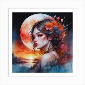 Beautiful Girl Painting Art Print