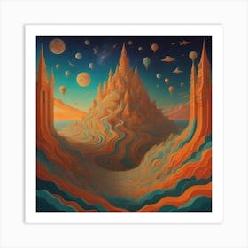 Dreamscapes, artwork that takes viewers on a whimsical journey through a surreal world. Art Style_V4 Creative Art Print