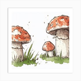 Mushroom Illustration Art Print