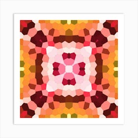 Orange Mosaic Pattern 1 Art Print