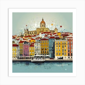 Lisbon Cityscape Art Print