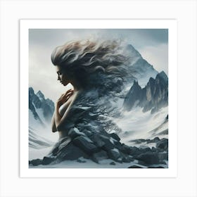 Woman In The Mountains 3 Art Print