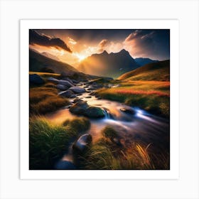 Sunset In The Mountains 104 Art Print