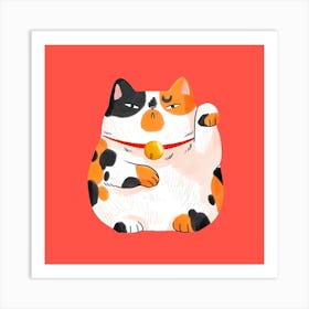 Lucky Cat Square Art Print