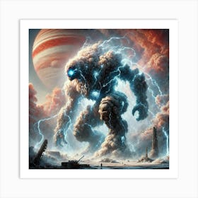 A Sci Fi Depiction Of Brontus, The Cloud Colossus, Art Print