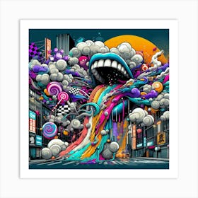 Psychedelic City 17 Art Print