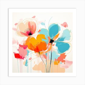 Abstract Flowers 1 Art Print