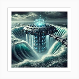 A High Tech, Sci Fi Scene Of The Oceanic Tempest G 1 1 Art Print