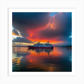 Sunset Cruise Ship 37 Art Print