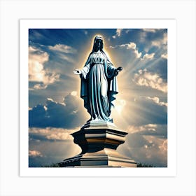 Statue Of The Virgin Mary Art Print