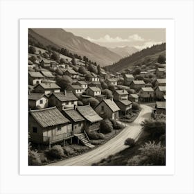 Village In The Mountains 1 Art Print