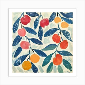 Summer Cherries Painting Matisse Style 6 Art Print