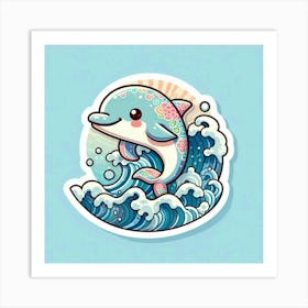 Cute Dolphin Sticker 2 Art Print