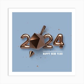Happy New Year 2024 Art Print