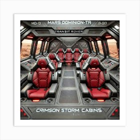 Mars Dominion Transit Rover Crimson Storm Cabins Art Print