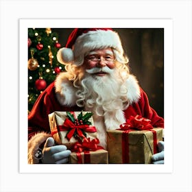 Santa Claus With Gifts Art Print