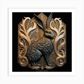 Golden Hare Art Print