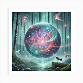 Sphere In The Forest 3 Art Print