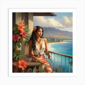 Hawaiian Girl art print 2 Art Print