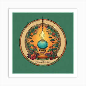 A Circular Logo For A Funny And Exotic Lamp Online (2) Art Print