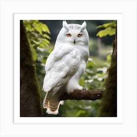 WHITE OWL PORTRAIT Art Print