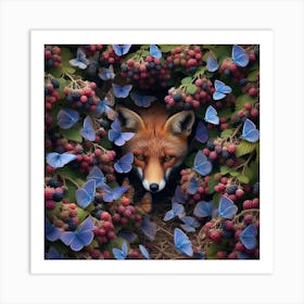 Fox In The Bushes 1 Art Print