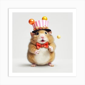 Hamster In Circus Hat Art Print