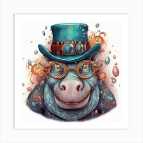 Steampunk Hippo Poster