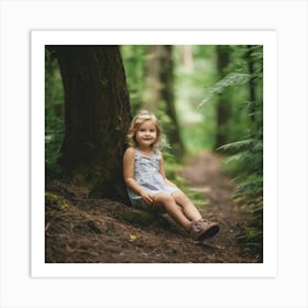 Little Girl In The Forest Art Print