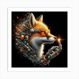 Robot Fox Art Print