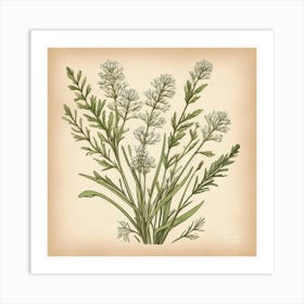 Wildflowers flower plants painting art print Art Print