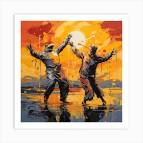 Dancers At Sunset Art Print