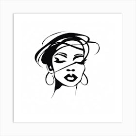 Black Woman'S Face Art Print