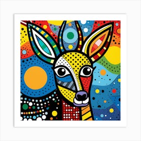 Deer Rainbow - Abstract Christmas Art Print