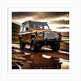 Land Rover Car Automobile Vehicle Automotive British Brand Logo Iconic Quality Reliable Art Print