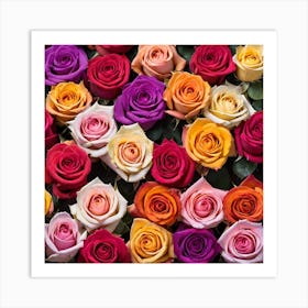 Colorful Roses Background 23 Art Print