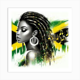 Jamaican woman song wall art Art Print