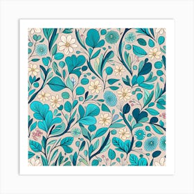 Seamless Floral Pattern 5 Art Print