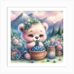 Blueberry Bear Art Print