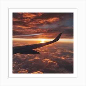 Sunset From An Airplane Art Print